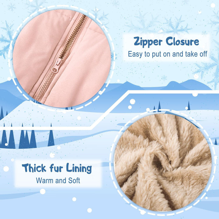 kids4ever Baby Winter Jacke Mantel Reissverschluss Kapuzenjacke Winddicht Warm Fleece Oberbekleidung