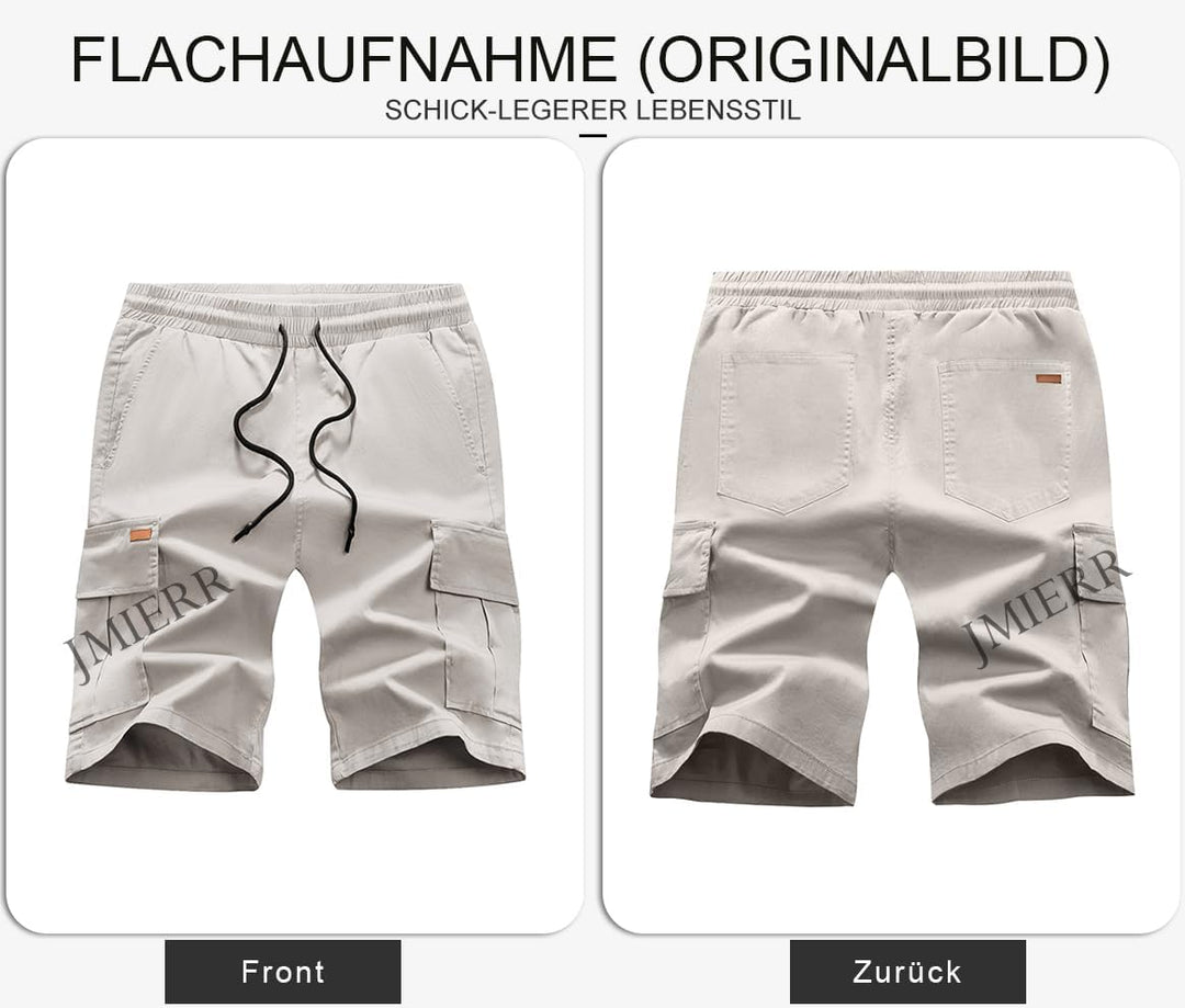 JMIERR Kurze Hosen Herren Baumwolle Cargo Shorts Herren Sommer Freizeithose mit Taschen S G Grau, S