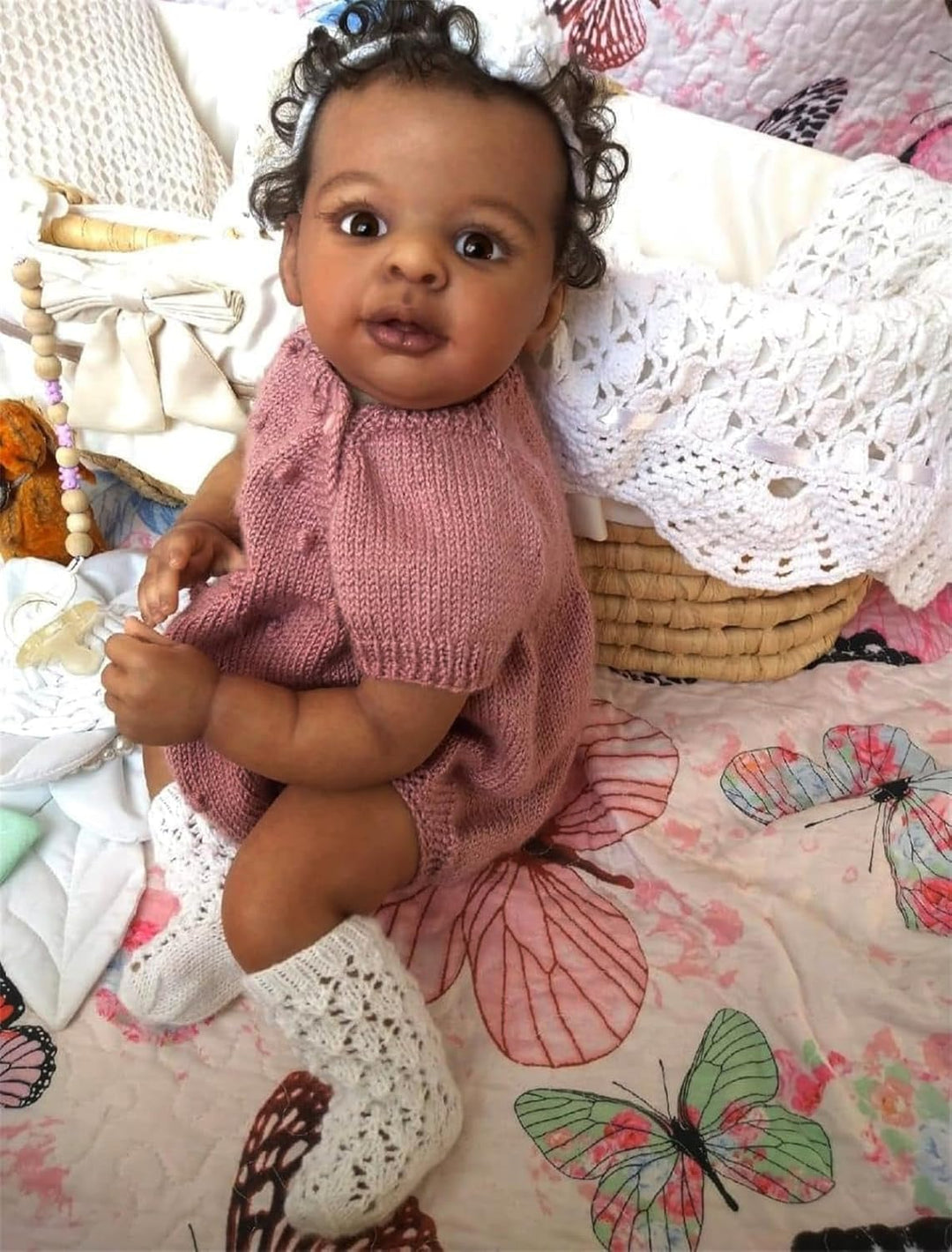 Zero pam Reborn Baby Mädchen, 48cm Reborn Baby Vollsilikon Lebensecht Puppe Mit Haaren, Realistisch