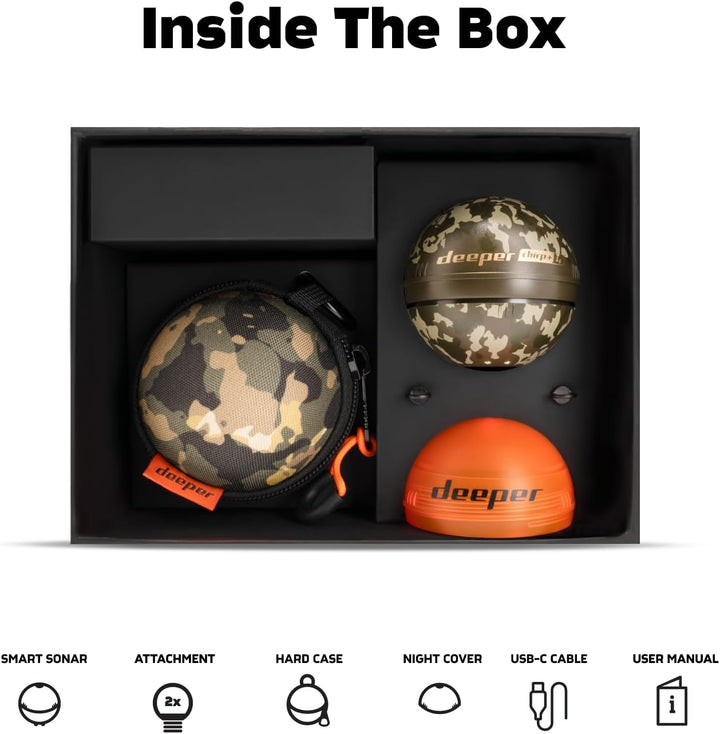 Deeper CHIRP+ 4 KI-gesteuerter wurffähiger Fischfinder mit GPS – Tragbarer Sonar für Boot, Eis & Ufe
