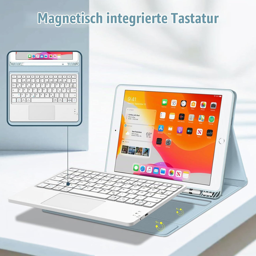 Fintie Tastatur Hülle für iPad (9. / 8. und 7. Generation - 2021/2020/2019), iPad 10.2 Hülle mit Tas