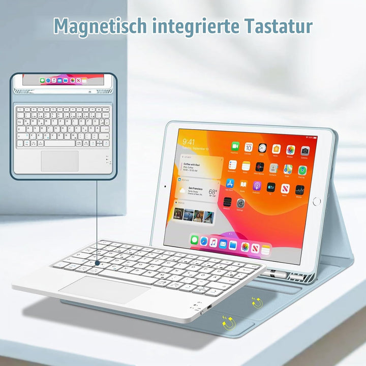 Fintie Tastatur Hülle für iPad (9. / 8. und 7. Generation - 2021/2020/2019), iPad 10.2 Hülle mit Tas