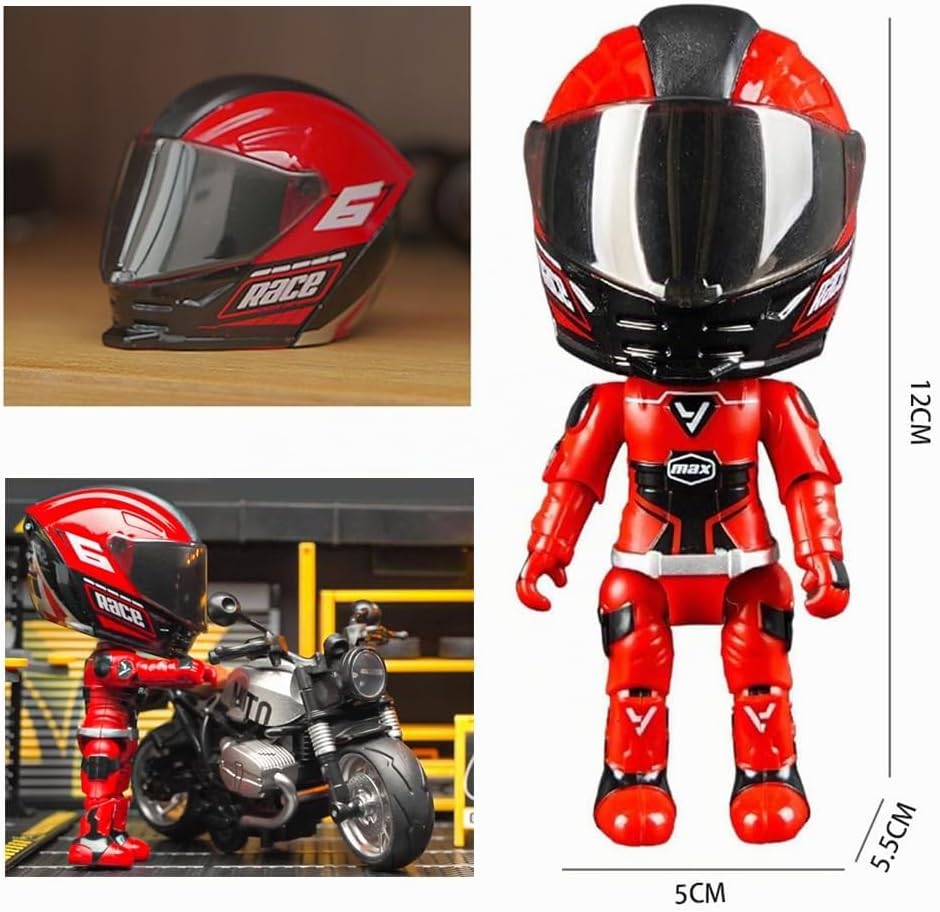 YGCHEN Motorradfahrer Figuren Transform Spielzeug Motorradhelme Deformierter Spielzeug Motorrad Fahr