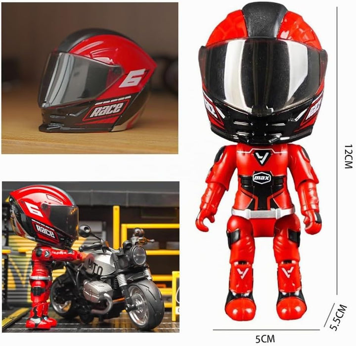 YGCHEN Motorradfahrer Figuren Transform Spielzeug Motorradhelme Deformierter Spielzeug Motorrad Fahr