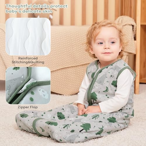 Yoofoss Schlafsack Baby Winter 2.5 Tog - 78cm/6-12 Monate Winterschlafsack Baumwolle Warm Babyschlaf