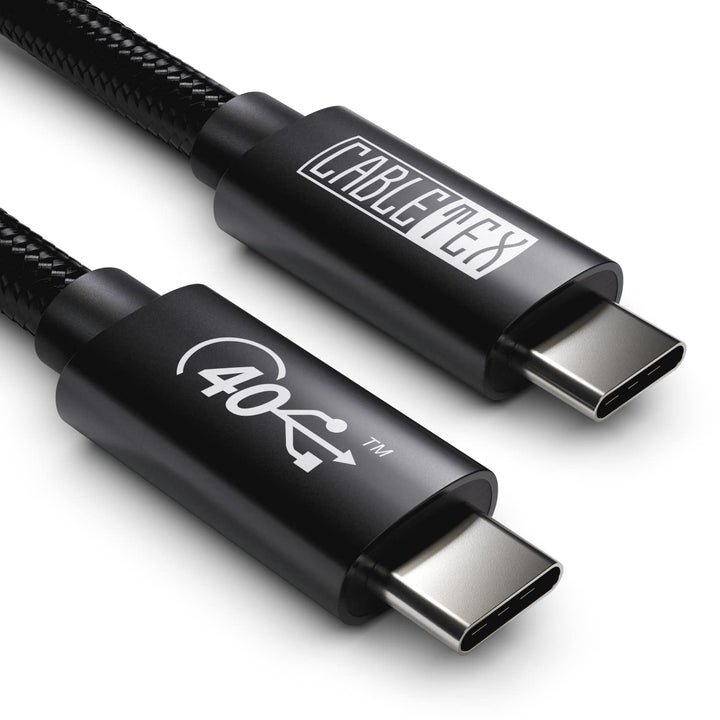 CABLETEX 1m USB 4 Gen3x2 Monitorkabel für Thunderbolt 3, USB C | 40GBit/s | 8K Video | 100W | 5A | 2
