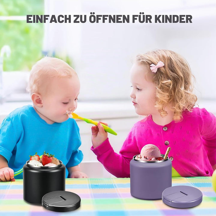 Itslife Thermobehälter für Essen 760ml, Thermo Lunchbox Kinder mit Schnallendeckel und Löffel, Warmh