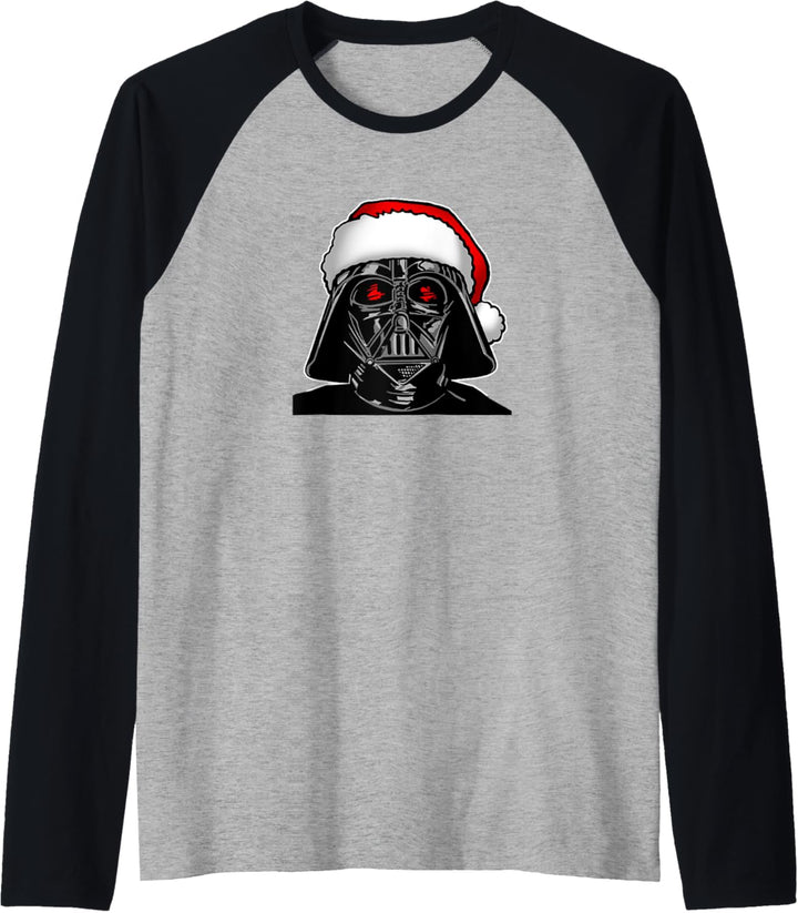 Star Wars Santa Darth Vader Sketch Christmas Raglan