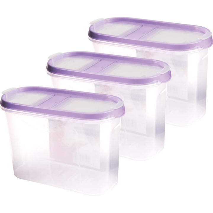 Vorratsdosen mit Deckel (3er Pack - Lila) 1,4 Liter, Luftdicht Schüttdose BPA frei lebensmittelecht,