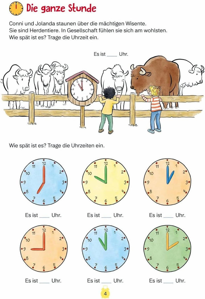 Atlanta Kinderwecker Mädchen ohne Ticken + Kinderbuch Conni Die Uhrzeit - 2127/17 BU (Rosa Conni), R