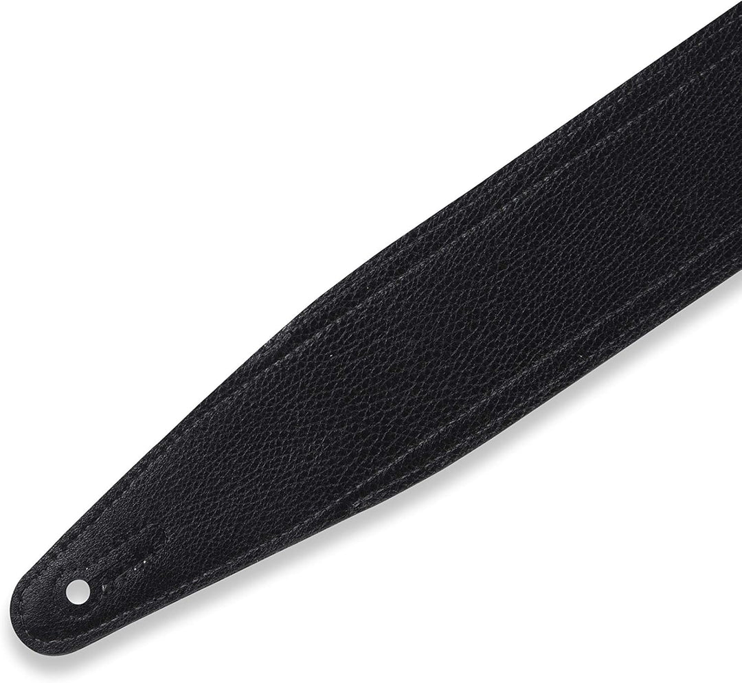 Levy's Leathers MG317DRS-BLK_WHT Gitarrengurt aus Leder, 2,5 cm, Weiss und Schwarz Weiss / Schwarz,