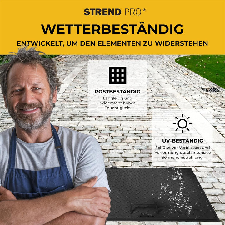 STREND PRO Schachtabdeckung 50x50 cm - 3mm METALL Schachtdeckel 500x500 | Begehbar, UV-beständig, Ab