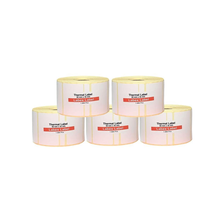 Labex Label - Thermo Etiketten 50x35 mm | Zebra Etiketten, adressetiketten - 5 rolle; 5.000 stück -
