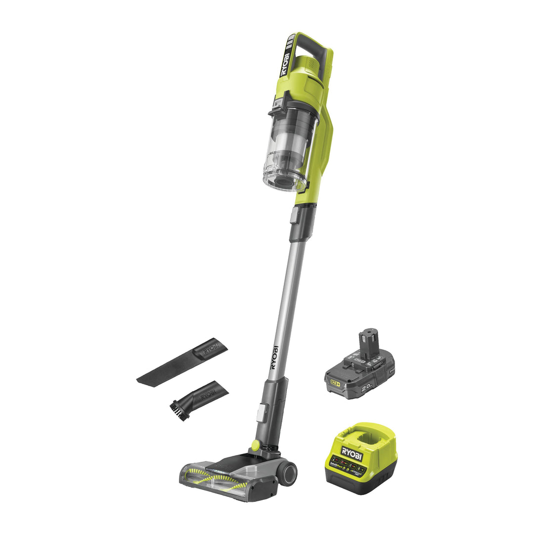 RYOBI 18 V ONE+ Akku-Bodenhandsauger RSV18-120G (30 AirWatt Saugleistung, 820 l/min Luftstrom, 24 cm