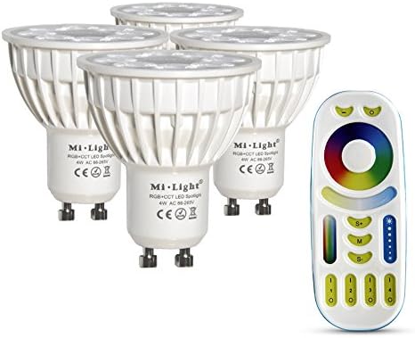 LIGHTEU®, 4x 4W GU10 RGB + CCT LED-Strahler Farbwechsel und CCT WW CW Temperatur einstellbar, origin