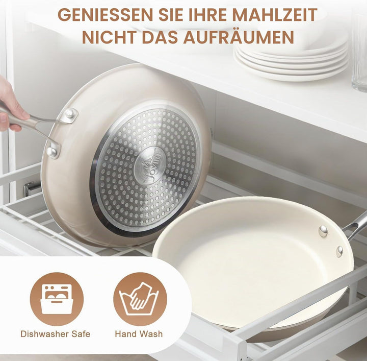 24cm Keramik Bratpfanne Antihaft - PFAS-, PFOA- &amp; PTFE-frei, Induktionseignet, Ofenfest &amp; Spülmaschi