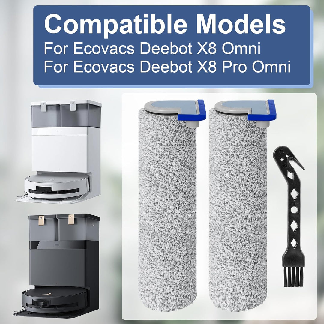 Bürstenrolle Ersatzteile für Ecovacs Deebot X8 Pro Omni / x8 Omni Roboter Staubsauger Zubehör, 2 Wis