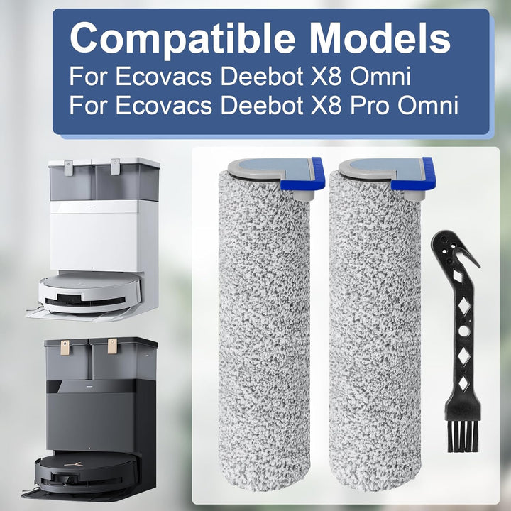 Bürstenrolle Ersatzteile für Ecovacs Deebot X8 Pro Omni / x8 Omni Roboter Staubsauger Zubehör, 2 Wis