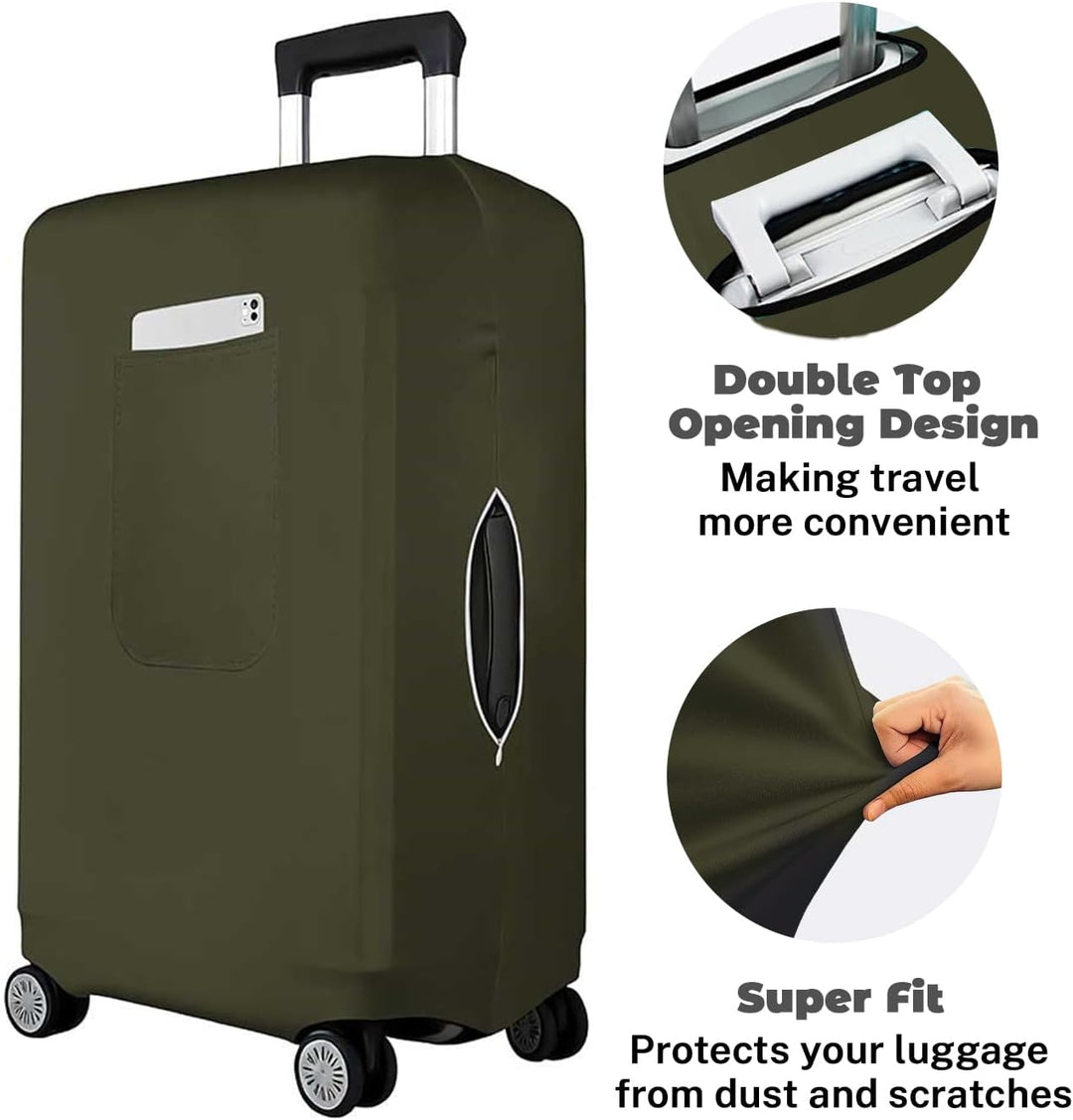 Morbuy Elastisch Kofferschutzhülle, Gross Kofferhülle Grün mit Reissverschluss, Suitcase Luggage Cov