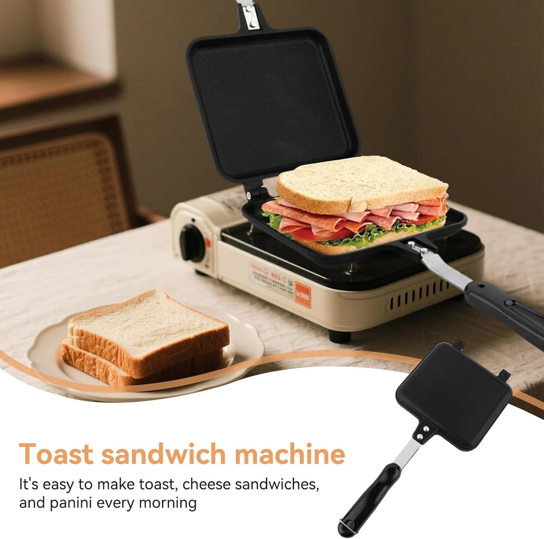 Toasted Sandwich Maker, Aluminium Doppelseitige Sandwich Flip Pan Tortilla Panini Presse für Herd, G