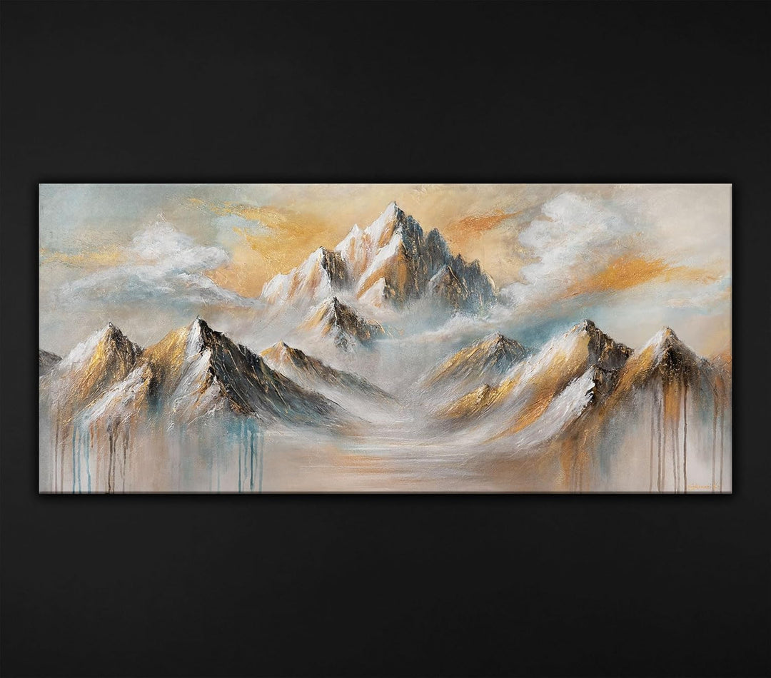 YS-Art Landschaftsmalerei Acryl Gemälde Berge auf Leinwand Moderne bilder set handgemalt Wandbild Wo