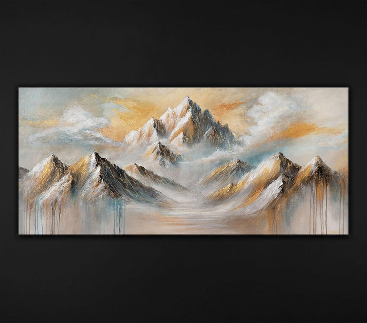 YS-Art Landschaftsmalerei Acryl Gemälde Berge auf Leinwand Moderne bilder set handgemalt Wandbild Wo