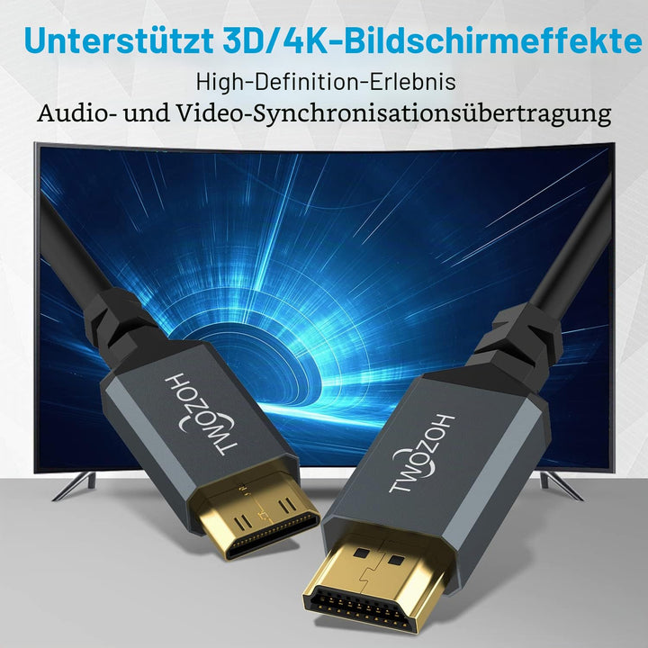 Twozoh Mini HDMI auf HDMI Spiral kabel, Mini HDMI auf Full HDMI Kabel für Projektor, Monitor, Camcor