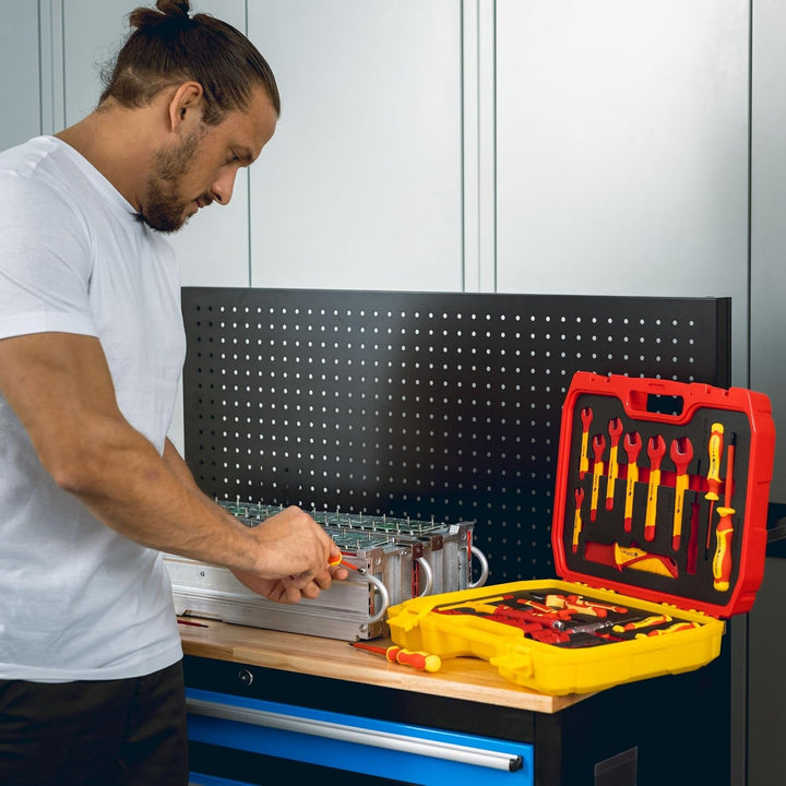 HÖGERT TECHNIK 25er-Set Elektriker Werkzeug Set isolierter 1000V Hand Screwdriver, Schlitz und Kreuz