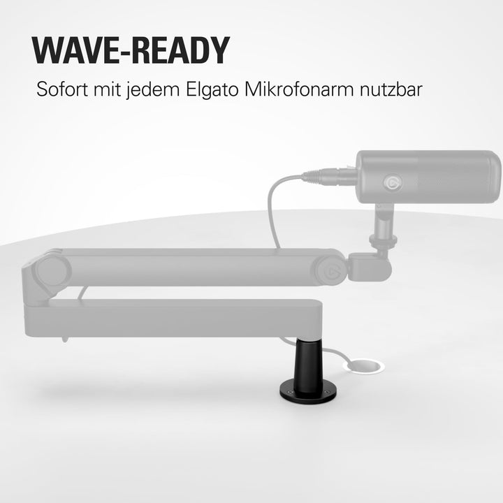 Elgato Wave Desk Plate - Flanschmontage für Elgato Mikrofonarme, einfache Schraubbefestigung, ohne K