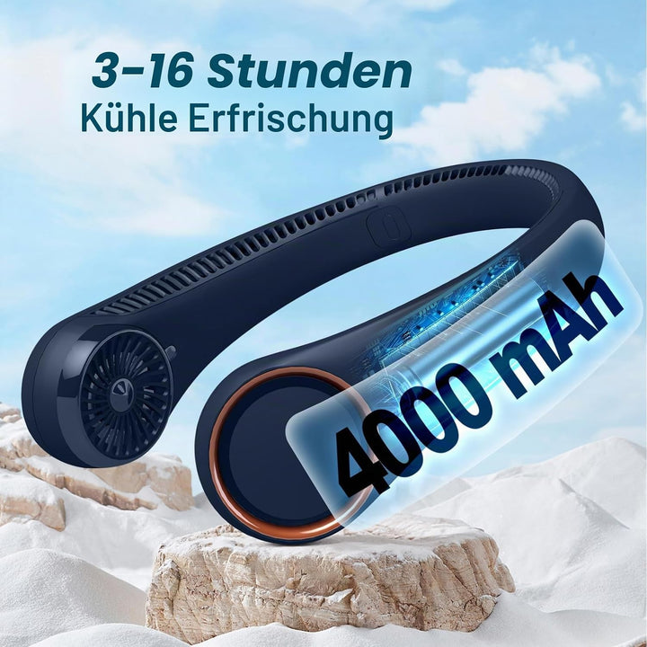 CIVPOWER Tragbarer Hals-Ventilator, händefrei, blattloser Ventilator, 360°-Kühlung, persönlicher Ven