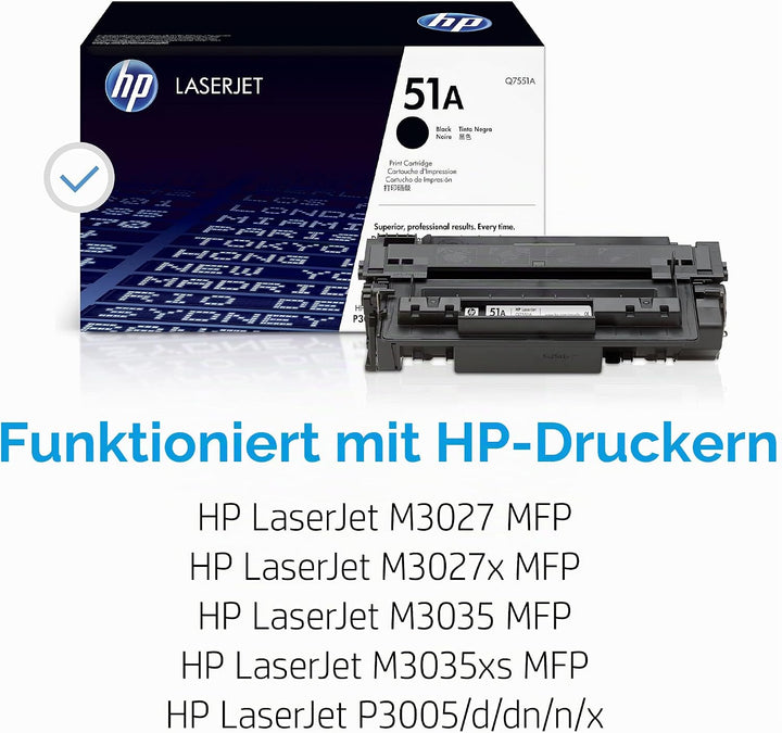 HP 51A (Q7551A) Schwarz Original Toner für HP Laserjet P3005, M3027, M3035 Schwarz 6.500S, Schwarz 6
