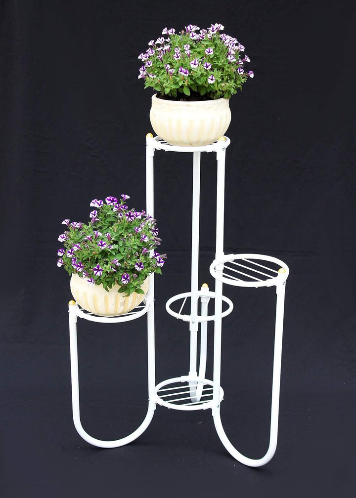 DanDiBo Blumentreppe Metall Weiss 93920 Pflanzenentreppe 81 cm Blumenregal Pflanzenständer Blumenstä