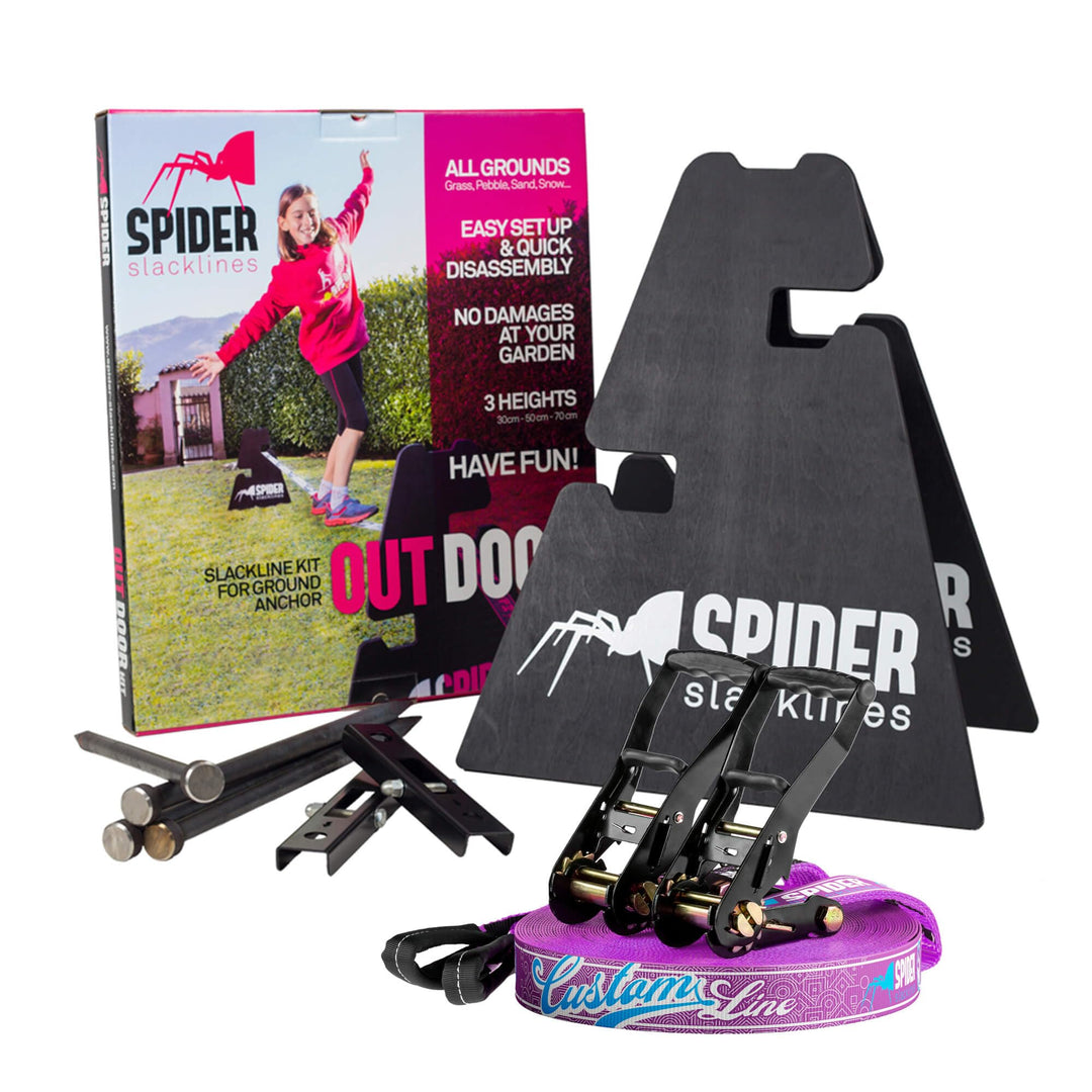 Outdoor-Kit Custom Slackline für Anfänger - für den Einsatz im Freien ohne Bäume - Enthält: 1 indivi