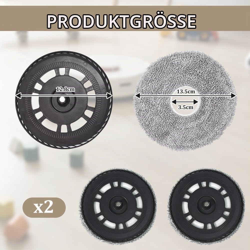 2 Mopptücher mit 2 Ersatzhalterung Wischplatten für Dreame L10S Pro Ultra Heat/L10S Ultra Gen 2/L20