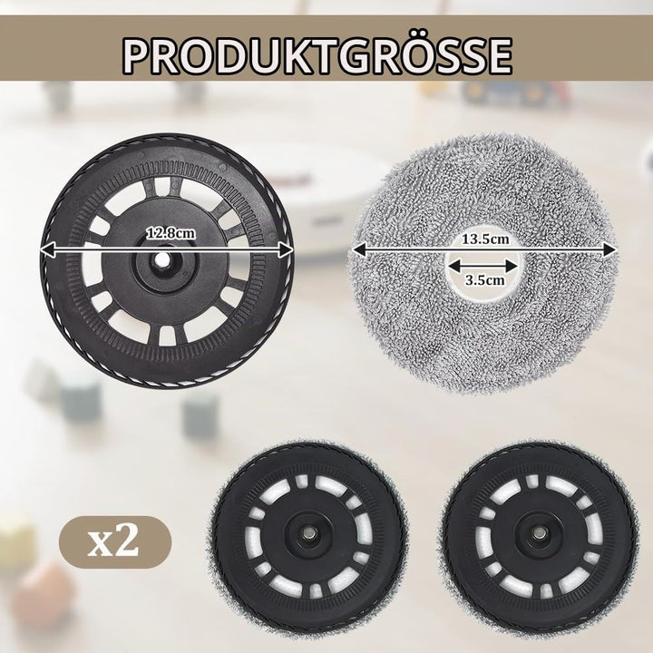 2 Mopptücher mit 2 Ersatzhalterung Wischplatten für Dreame L10S Pro Ultra Heat/L10S Ultra Gen 2/L20