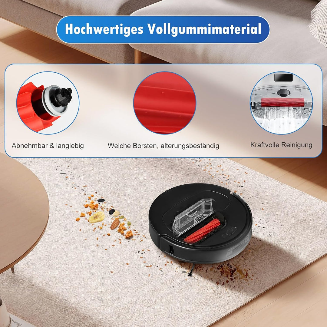 25 Stück Zubehör für Roborock Qrevo Pro/Qrevo S/Qrevo MaxV Saugroboter, 1 Hauptbürste, 6 Staubbeutel