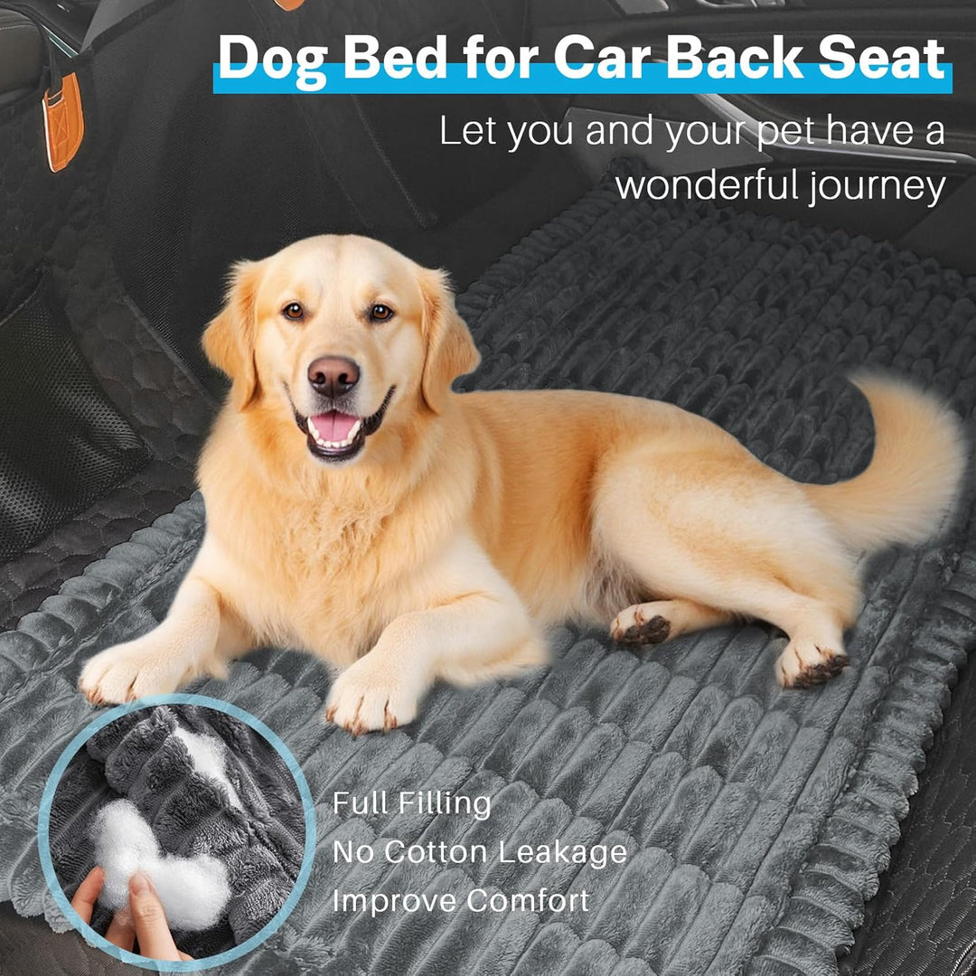 Hunde-Autositzbezug für Rücksitz - Weiche Rücksitz-Haustier-Bett-Matte, Rutschfeste Reise-Hundebett-