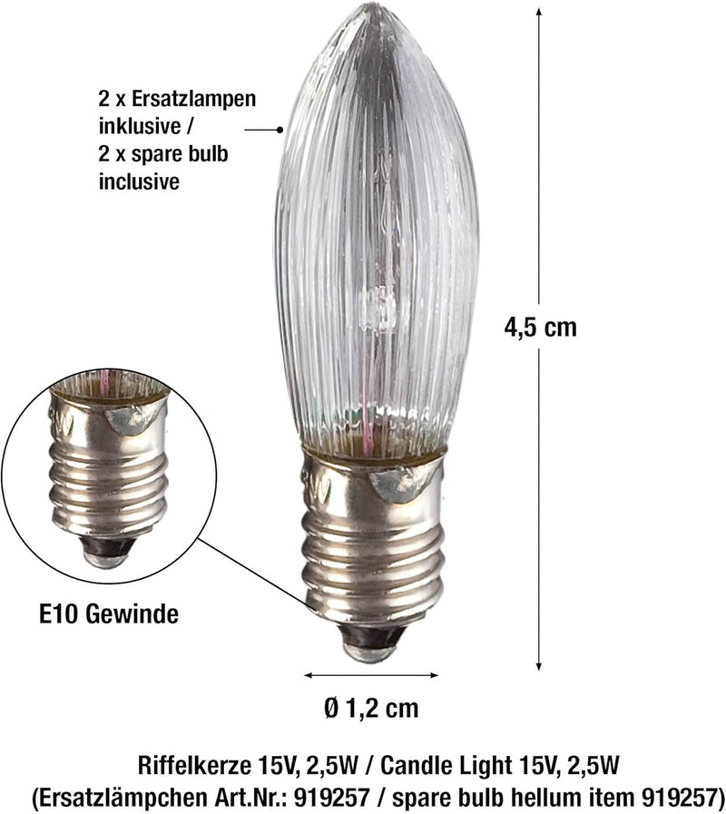 hellum Lichterkette Weihnachtsbaum, 16 Weihnachtskerzen je 20 Lumen, 6m beleuchtet mini Lichterkette