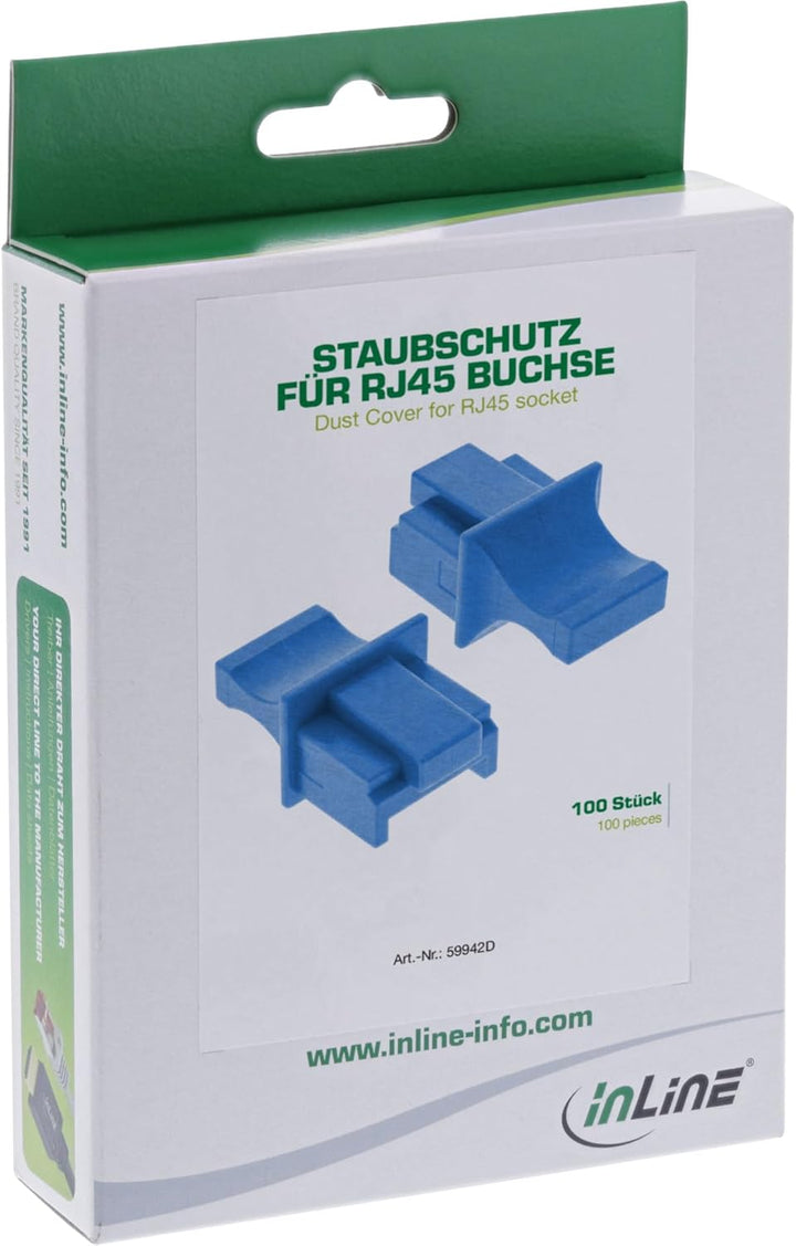 InLine 59942D 100er Pack Staubschutz, für RJ45 Buchse, blau