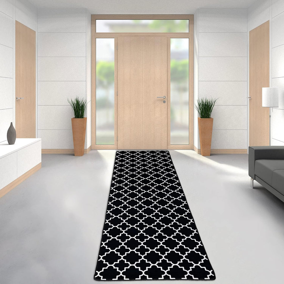 miqna Wohnzimmer Teppich Kurzflor Moderne geometrische rutschfeste Boden Flur Teppich Gel Läufer sch