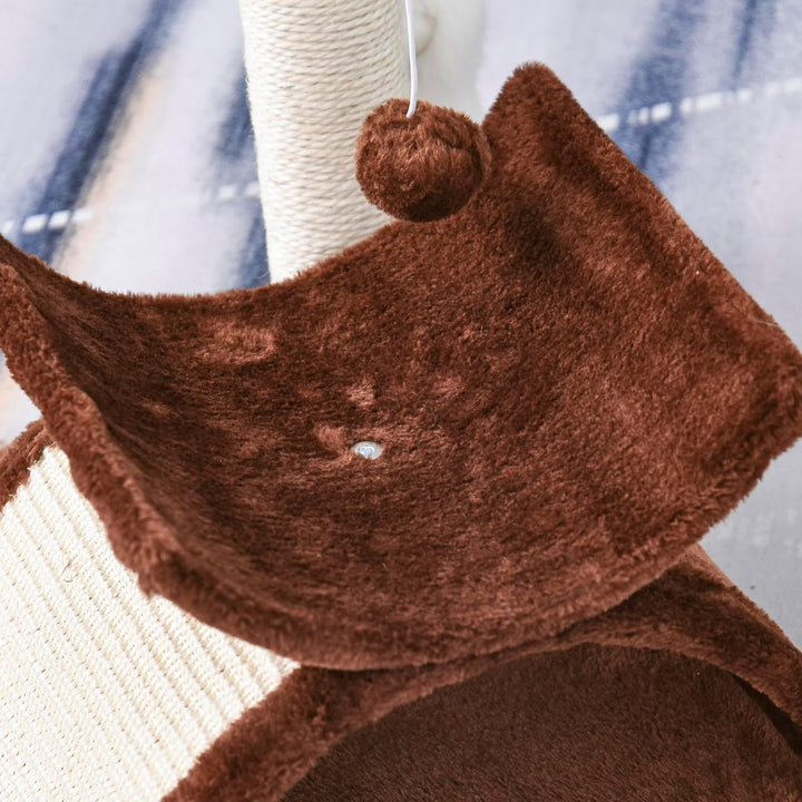PawHut Katzenbaum Spielbaum Katzenkratzbaum Kratzbaum Katzen mit Ball Braun L40 x B30 x H43 cm Braun