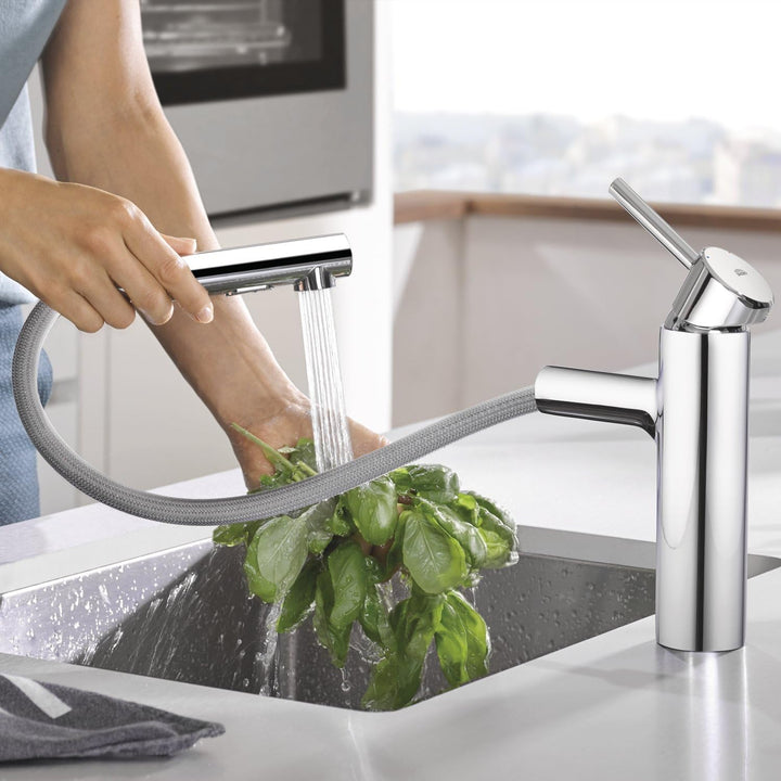 GROHE Concetto - Spültischbatterie (mittelhoher Auslauf, Schwenkbereich 100°, herausziehbare Brause)