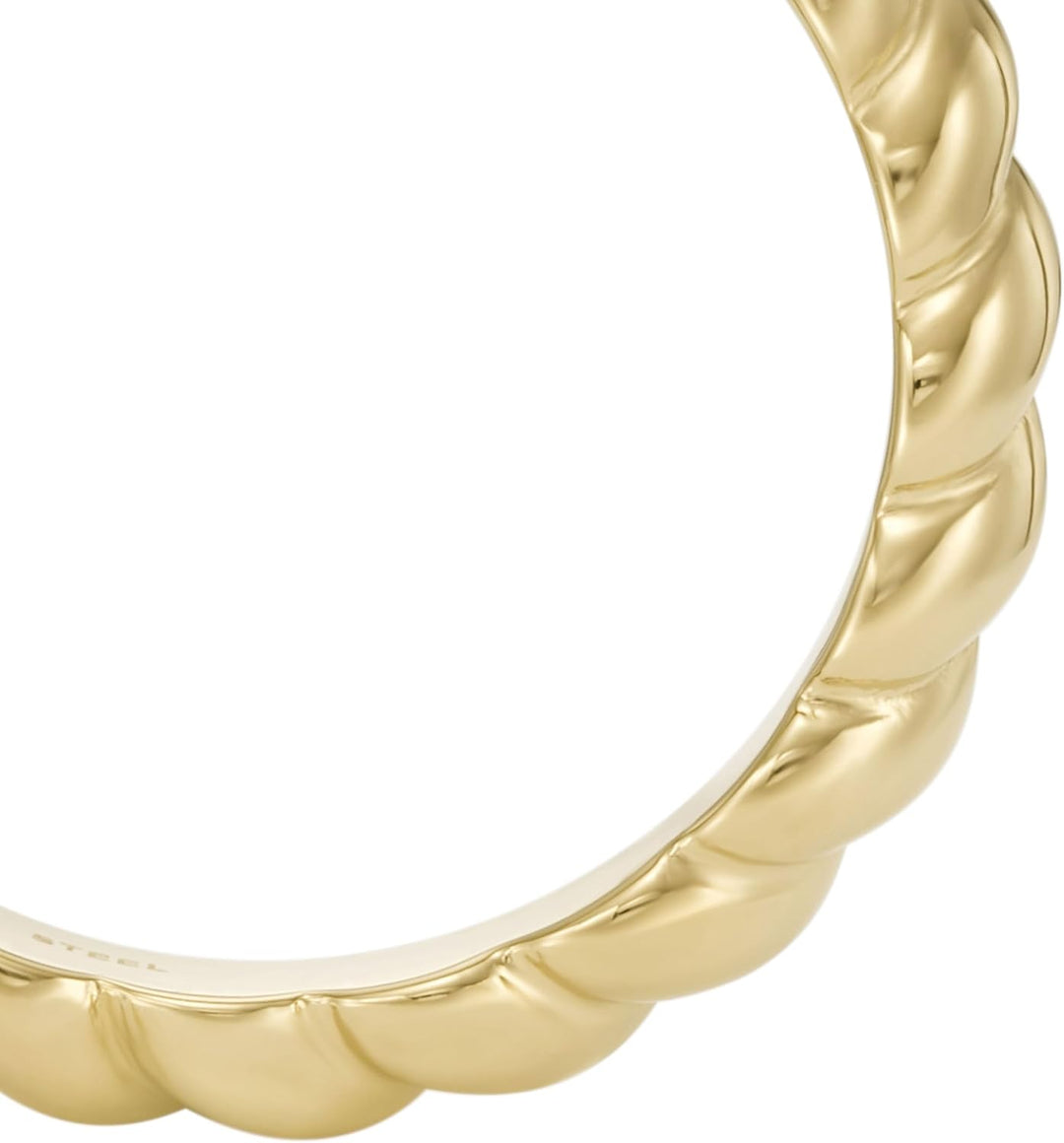 FOSSIL Ring Für Frauen, Breite: 4.8mm Gold Edelstahl Ring, JF04171710, 5.5 Gold