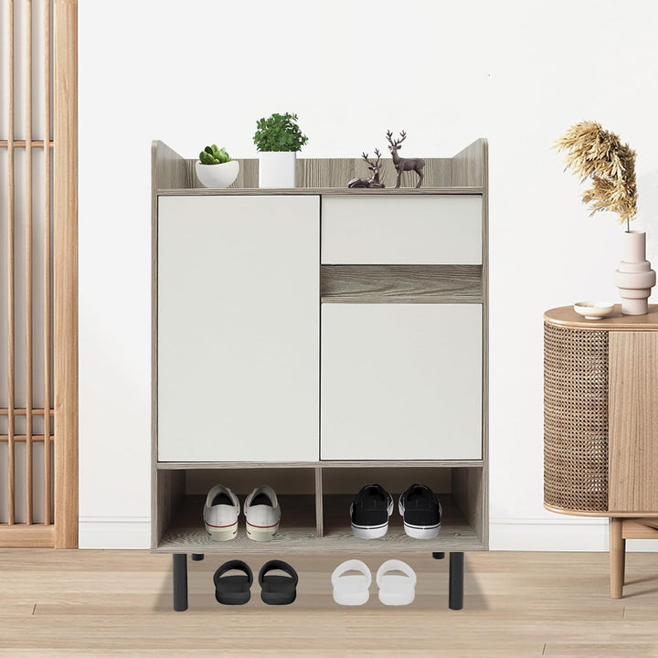 Schuhschrank Mit Türen Freistehender Schuhkommode Schuhkipper Flurschrank Schuhkipepr Aus Holz Mit S