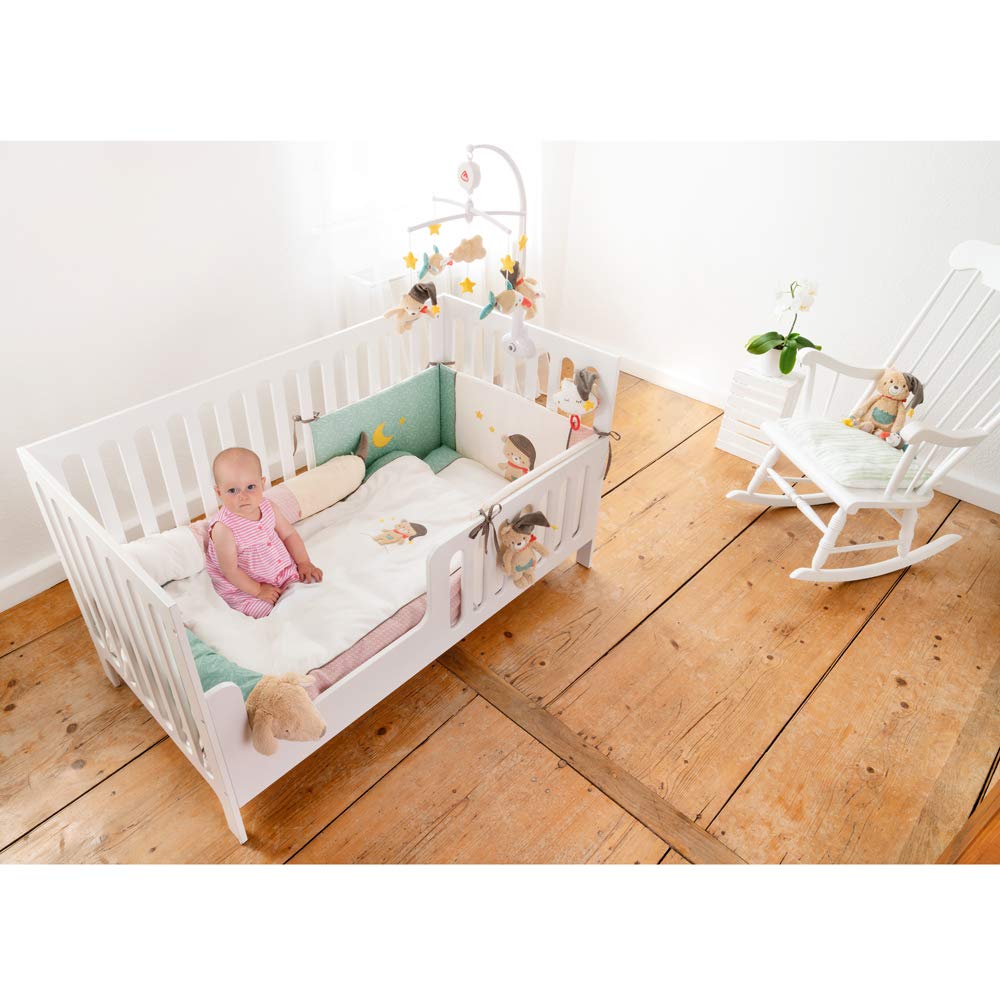 Fehn 060553 Bettwäsche Bruno – Kopfkissen & Bettdecke für Kinder im Set – Mit Bärenmotiv – 0+ Monate