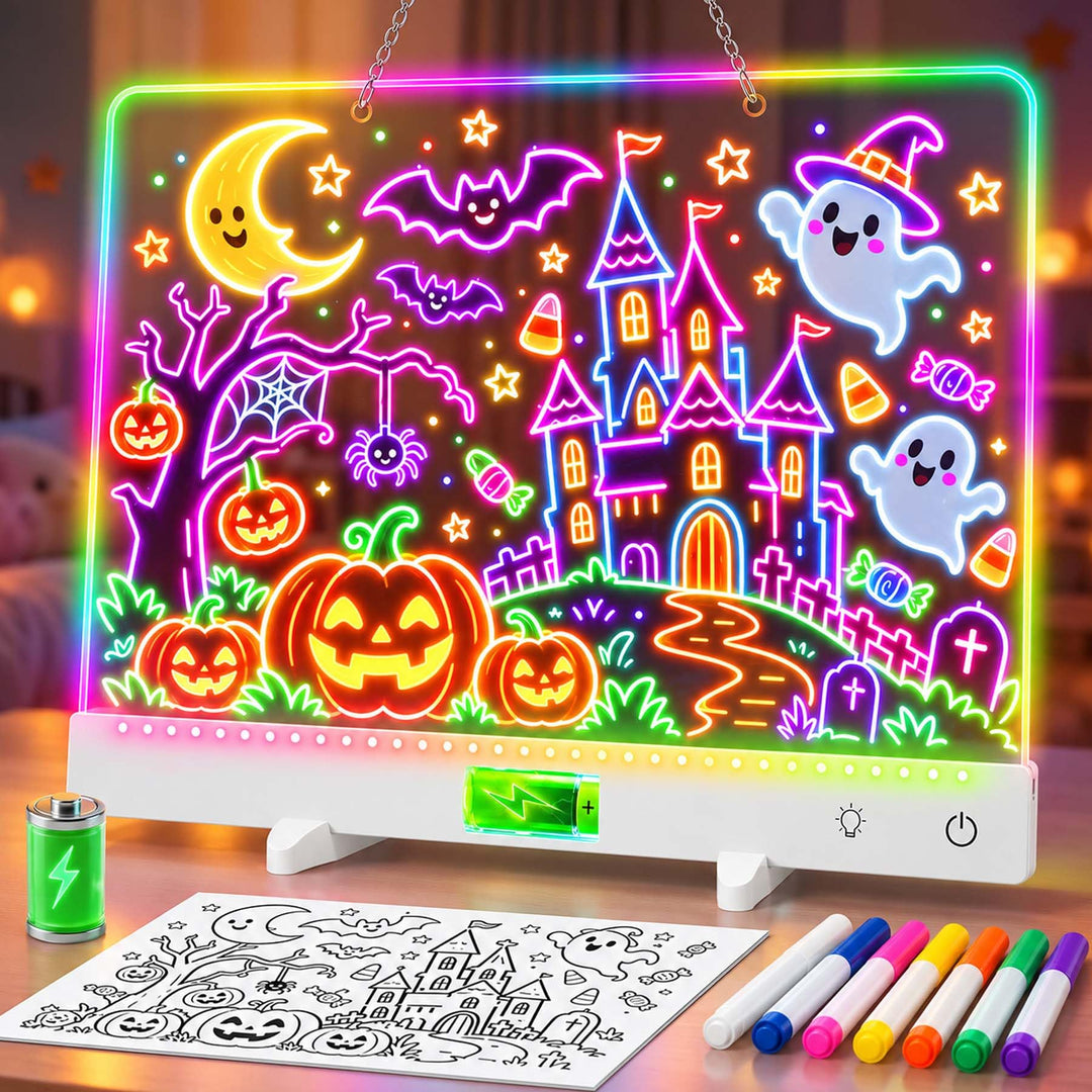 LED Maltafel Kinder, Wiederaufladbares LED Zeichenbrett mit 7 Farben