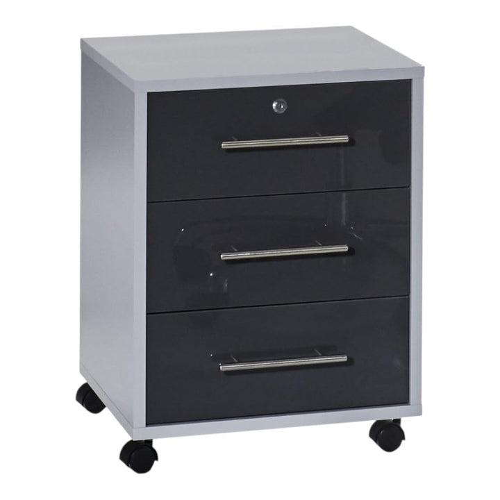 Rollcontainer TABOR Bürocontainer mobiler Aktenschrank Container mit Schubladen (lichtgrau/anthrazit