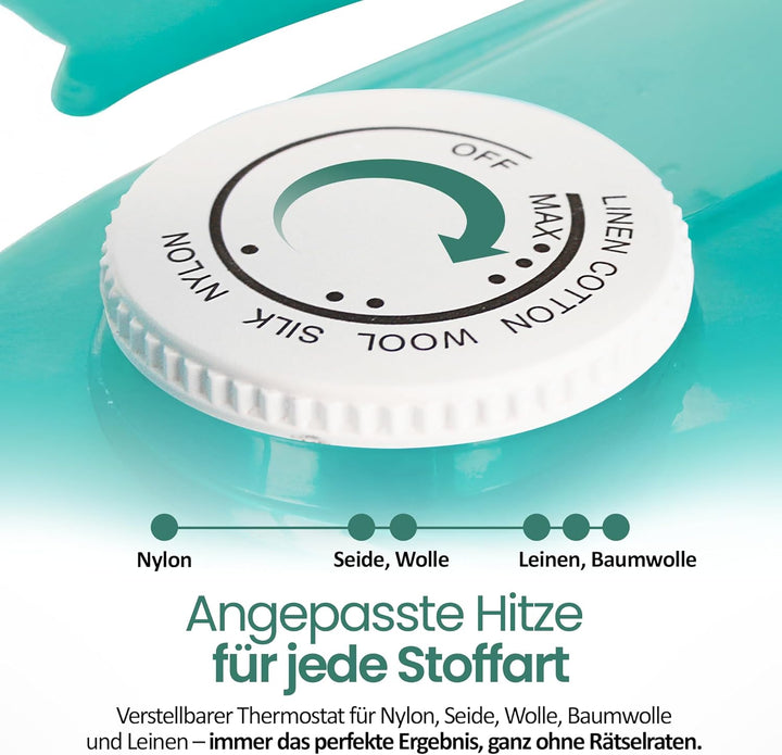 Emerio Bügeleisen Dampfbügeleisen, 2000 Watt, besonders gleitfähige Keramik-Bügelsohle, Selbstreinig