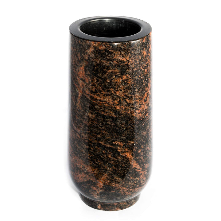 Afterglow Stilvolle Grabvase Classic aus echtem Granit Aurora India Höhe 20 cm/Ø 10 cm Grabschmuck w