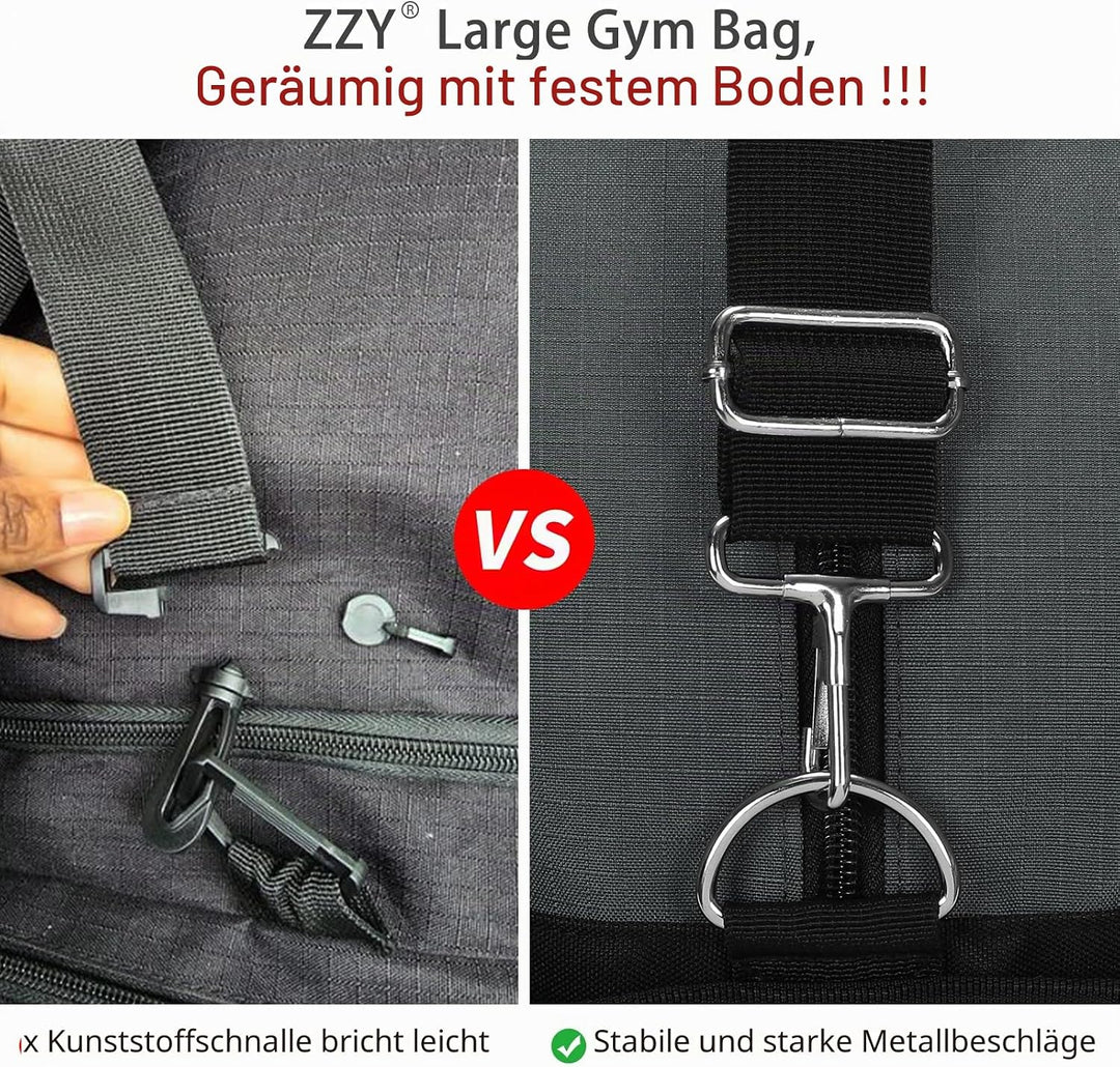 ZZY 55L Sporttasche Herren Gym Sport Tasche - 25 Zoll Reisetasche Duffle Bag mit Hartboden für Woche